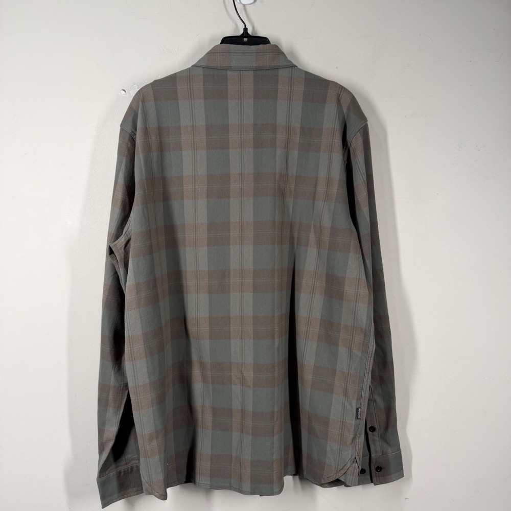 MTN OPS Mens Pinyon Tri Blend Premium Flannel Shirt Sz L Sage Plaid Long Sleeve - Picture 11 of 16